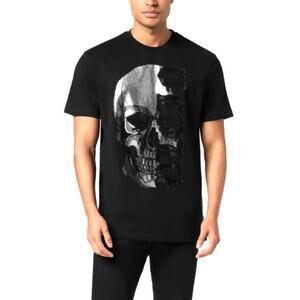 Philipp Plein Men's Black Gothic Plein Stones Round Neck T-Shirt Size 4XL